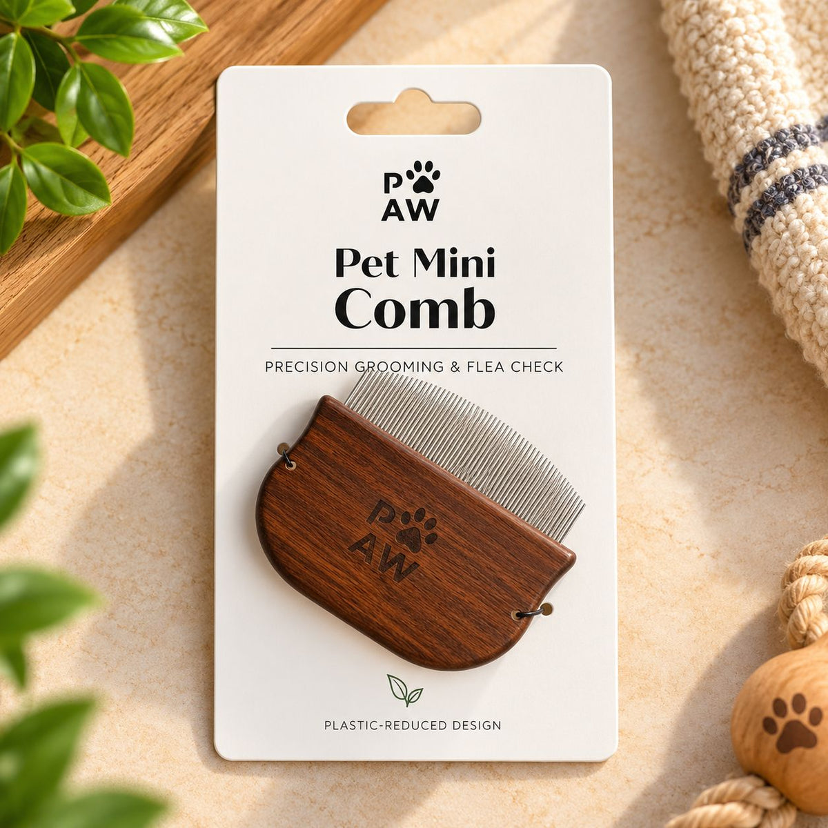 PAW Grooming Tools – Mini Grooming Comb i valnöt