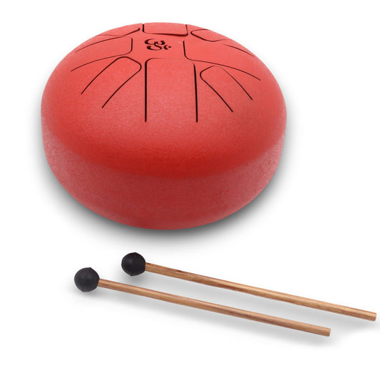 Med Steel Tongue Glad trumma Om Röd – 22x16 cm