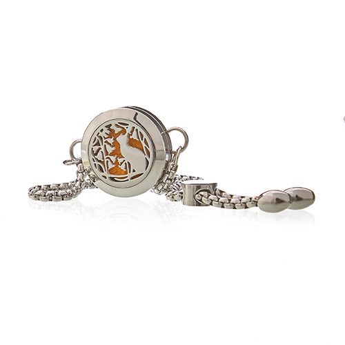 Aromaterapi Kedjearmband – Katt & Blommor – 20 mm