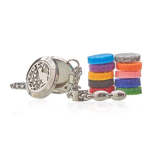Aromaterapi Kedjearmband – Katt & Blommor – 20 mm