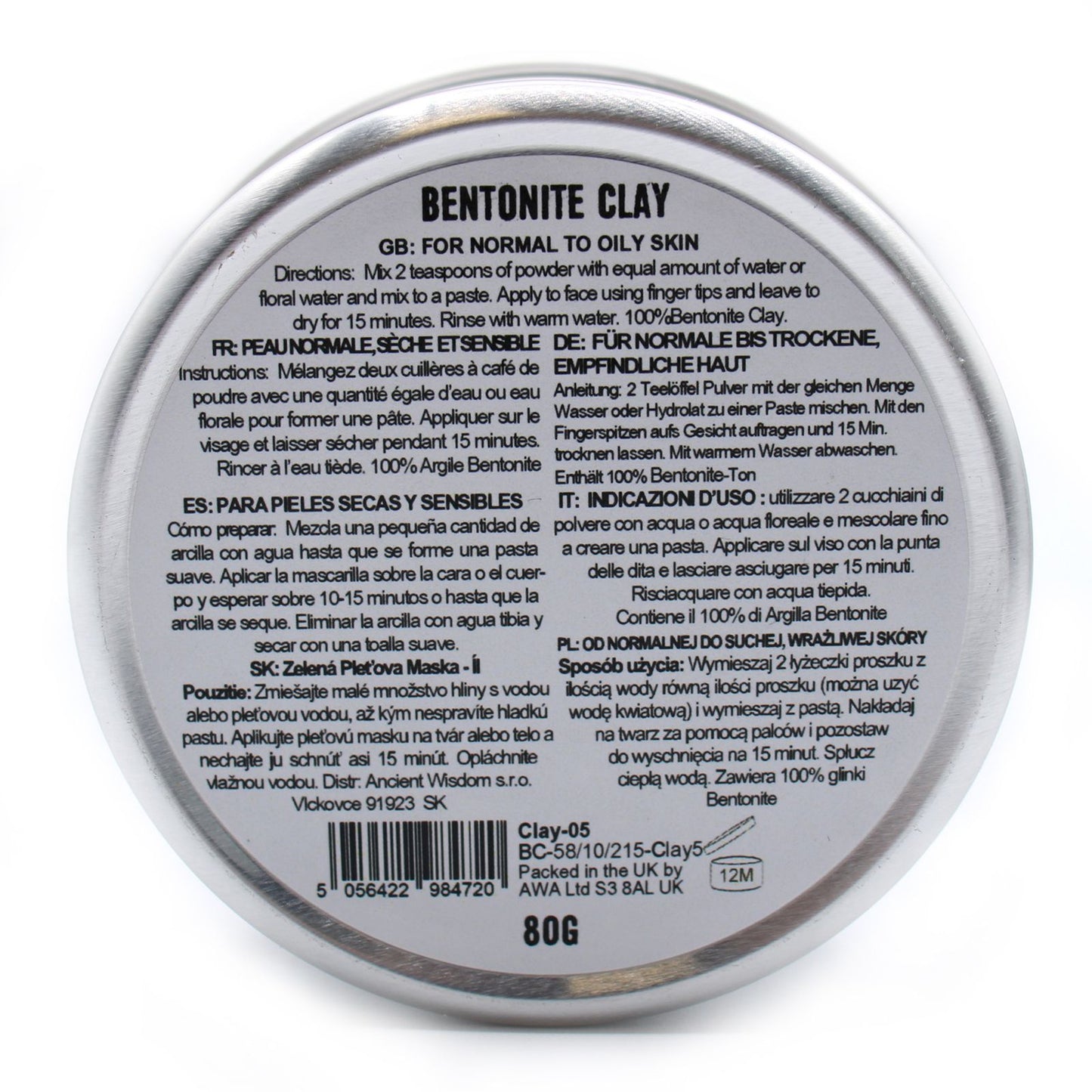 Bentonit Lermask – Pulver 80 g