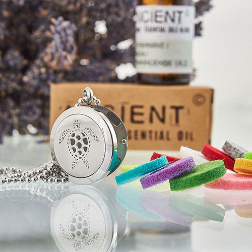 Aromaterapi‑smycke Halsband – Sköldpadda 25 mm
