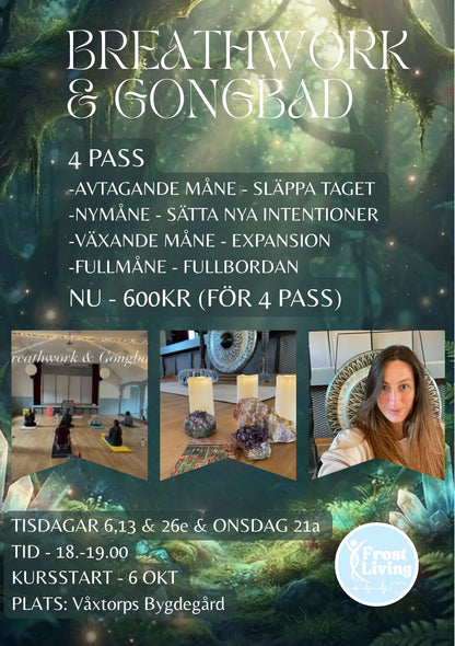 FULLBOKAD - Breathwork & Gongbad/Sound healing - 4 Pass - 6 Oktober