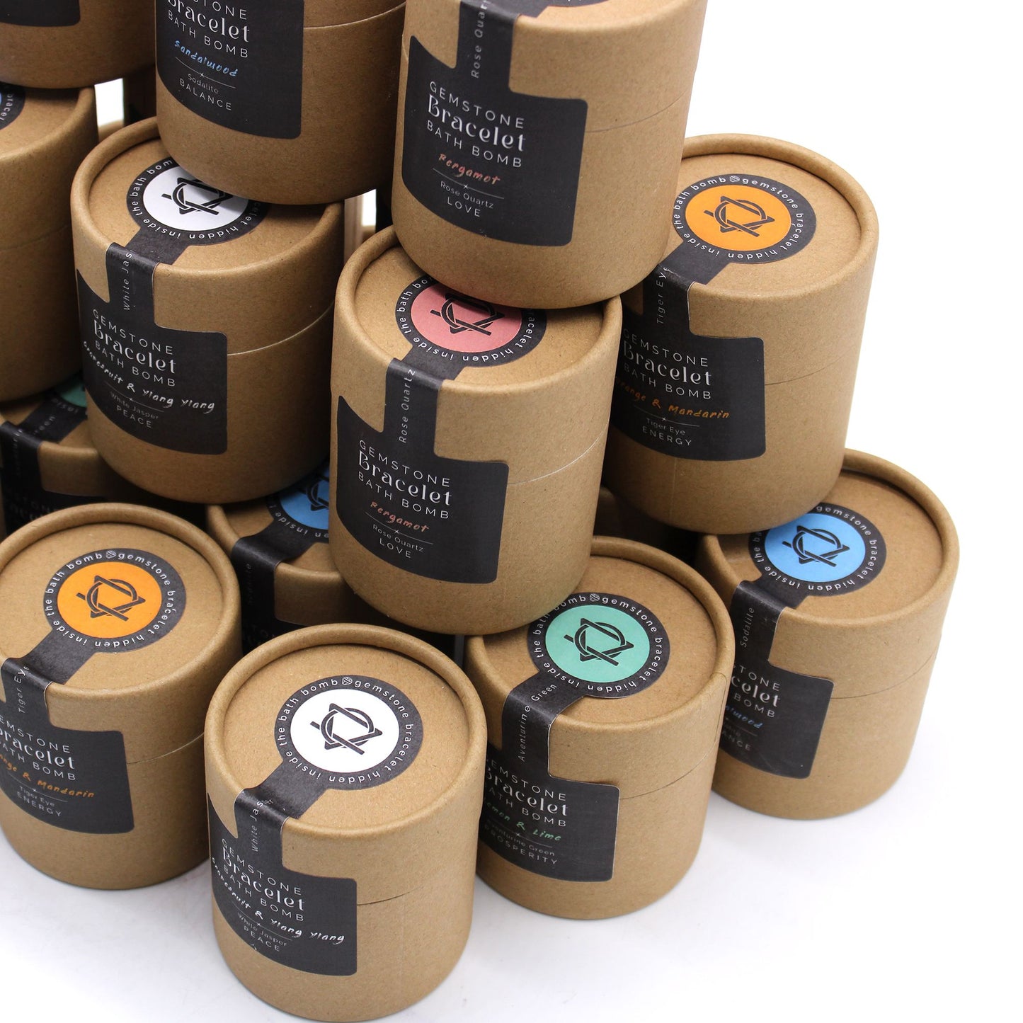 Badbomb med Rosenkvarts &amp; Ädelstensarmband – Bergamott med Havssalt