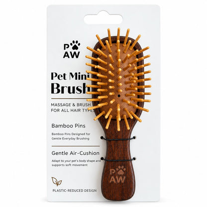 PAW Grooming Tools - Mini Brush & Massage - Bamboo Pins