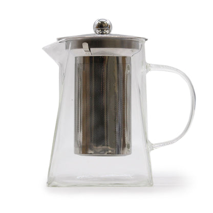 Glastekanna med infuser – tornformad design, 780 ml