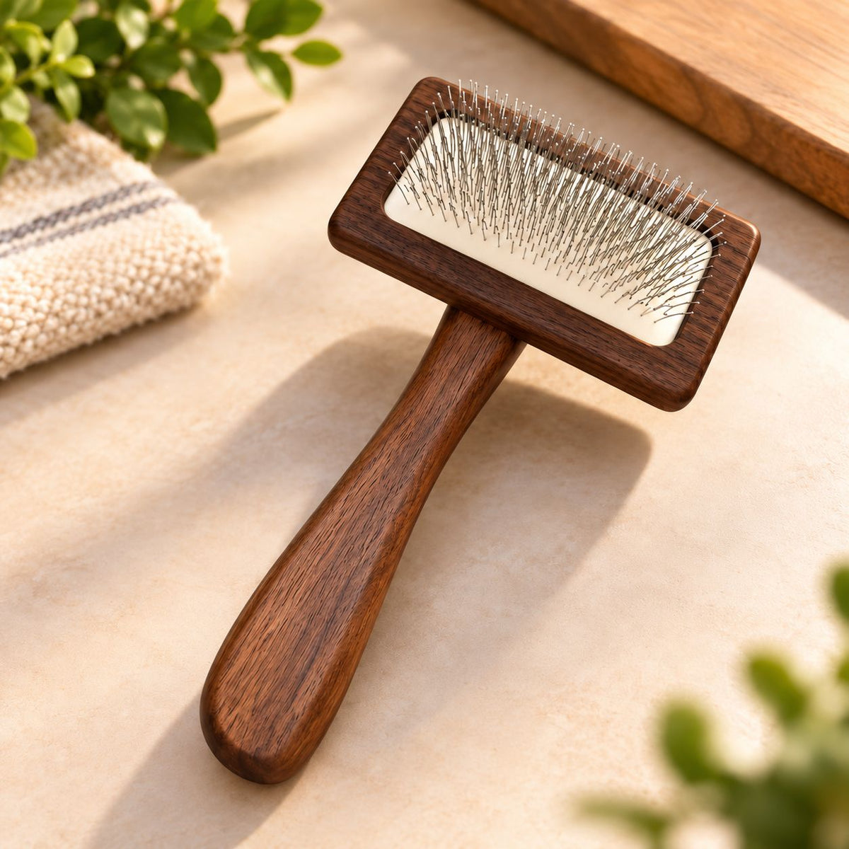 PAW Grooming Tools - Med Anti-tangle Comb - Walnut