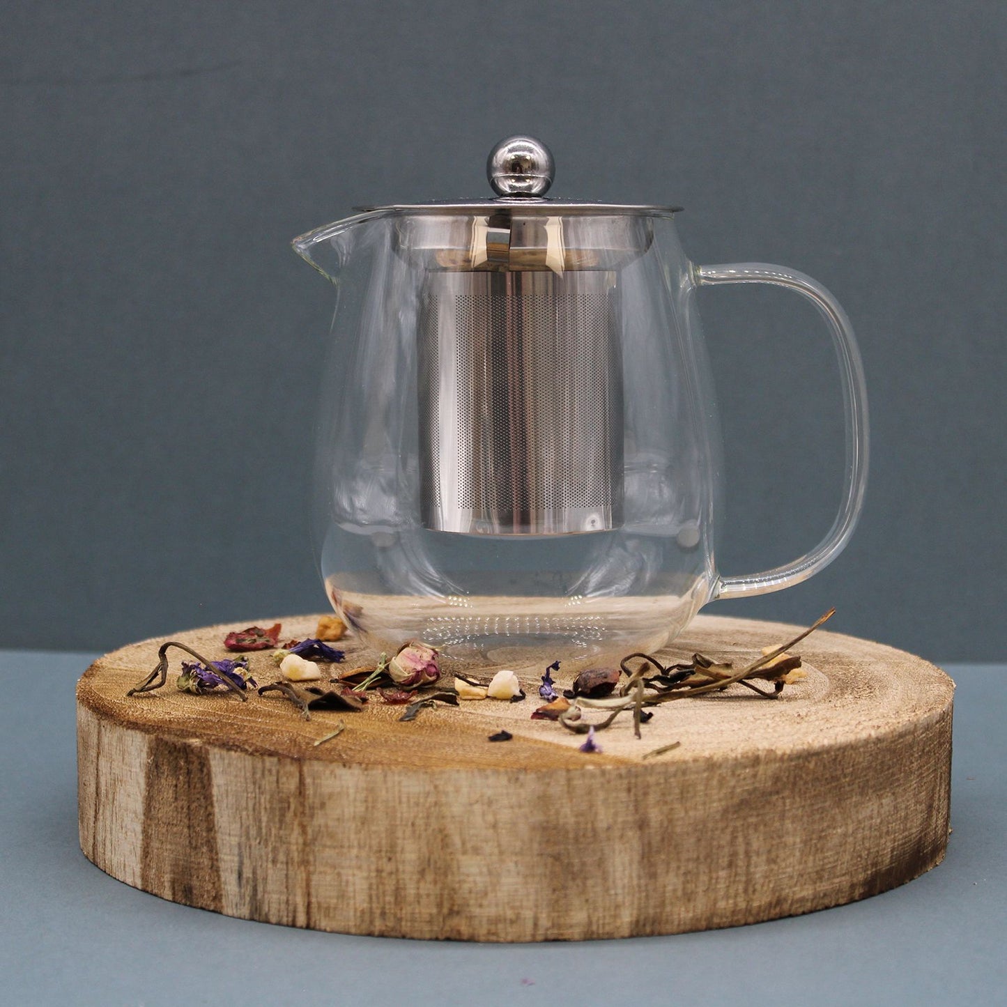 Glastekanna med infuser – modern design, 550 ml